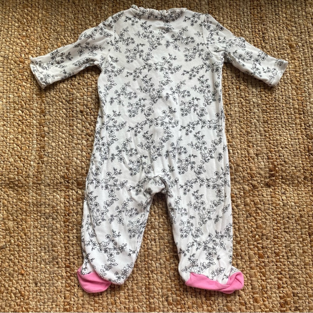 Little Me Floral Bird Print Footie - 6 Months - Picture 9 of 10
